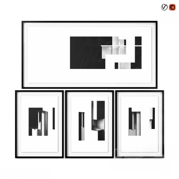 现代装饰画3D模型